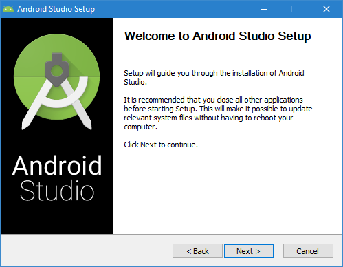 The Android Studio installer assistant