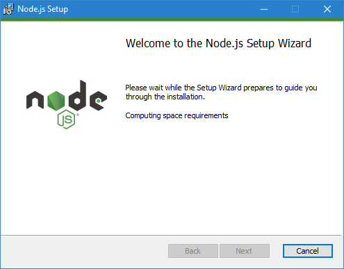 The Node.js installer assistant